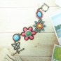 Multi colors stone mixed flower & butterfly bracelet