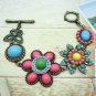 Multi colors stone mixed flower & butterfly bracelet