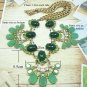 Stone mixed green tone flower bib statement necklace
