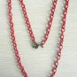 Long red sprayed chain necklace with lobster