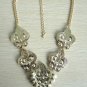 Multi colors gold plating faux bead embroidery metal bib statement necklace