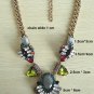 Multi colors bold prong stone mixed antique gold metal bib statement chunky choker necklace
