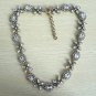 Crystal prong stone mixed antique gold flower bib statement necklace