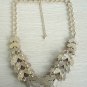 Gold and dark red geometric bib statement short chunky choker necklace