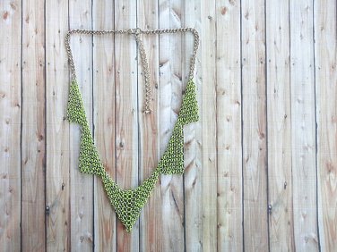 Chainmail bib statement choker necklace