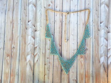Chainmail bib statement choker necklace