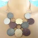 Multi colors geometric chunky choker necklace
