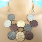 Multi colors geometric chunky choker necklace