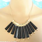 Gold and black geometric chunky choker necklace