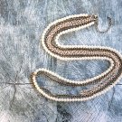 Multi strands long pearl and chain necklace, three strands necklace