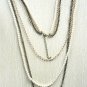 Multi strands long pearl and chain necklace, three strands necklace