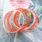 Silver and neon orange wire bangle sets 11pcs