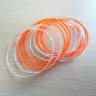Silver and neon orange wire bangle sets 11pcs