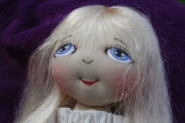 Blonde Bigeye Doll - 12 Inch (32 cm) handmade textile doll
