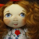 Curly Doll - White - 12 Inch (32 cm) - handmade textile doll