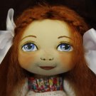 Bigeye Doll with Bows - 12 Inch (32 cm) - handmade textile doll