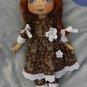 Bigeye Doll with Braids - Brown - 12 Inch (32 cm) - handmade textile doll