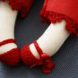 Curly Bigeye Doll Red - 12 Inch (32 cm) - handmade textile doll