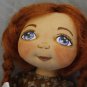 Bigeye Doll with Braids - Brown - 12 Inch (32 cm) - handmade textile doll