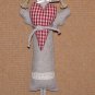 Angel - Checked Heart - 9.6 Inch (24.5 cm) - handmade textile original