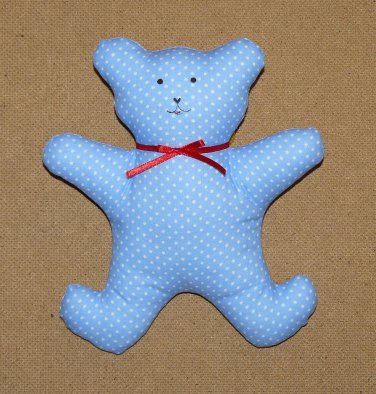 Little Bear Blue - 8.1 Inch (20.5 cm) - handmade textile toy
