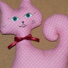 Little Cat Pink - 8.3 Inch (21 cm) - handmade textile toy