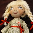 Blonde Doll with Braids - 12 Inch (32 cm) - handmade textile doll