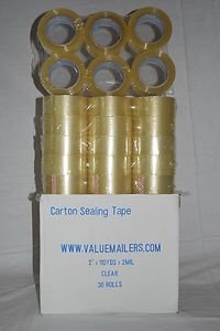 36 Rolls Packaging 2ml Box Carton Sealing Tape 2x110 cl