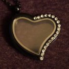 Black Heart with 1/2 clear Bling