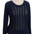 PLUS SIZE SWEATER RIB  KNIT SCOOP NECK  BLACK 3X