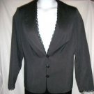 PLUS SIZE JACKET CAREER  EMMA JAMES LINED BUTTON FRONT BLACK 14W