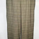 PLUS SIZE PANTS CAREER JONES NEW YORK DARK BROWN LINED STRETCHED STRIPES 14W