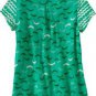 Plus Size Women's Chest-Pocket Pleated-Back Tee Short Sleeve Old Navy Green 2X