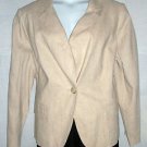 PLUS SIZE JACKET CAREER/CASUAL  BY APSTROPHE BEIGE ONE BUTTON FRONT 24W
