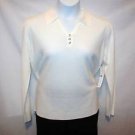 PLUS SIZE SWEATER LIGHT FABRIC SLIP ON  IVORY LONG SLEEVE  VNECK  XL