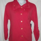 PLUS SIZE SWEATER JONES NEW YORK LONG ADJUSTABLE SLEEVE HIGH COLLAR 2X HOT PINK