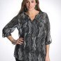 PLUS SIZE BLOUSE LANE BRYANT FAN PRINT 3/4 SLEEVE 18/20