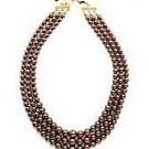 Women's Necklace Three Row Simulated Pearl Nested Neck