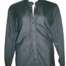 PLUS SIZE BLOUSE JONES OF NEW YORK BLACK L/S BUTTON FRONT WITH RUFFLES BLACK 3X