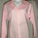PLUS SIZE BLOUSE CAREER BY CHADWICK LONG SLEEVE PINK STRETCHED 99% COTTON 22W