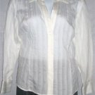 PLUS SIZE BLOUSE CAREER BY RAFAELLA LONG SLEEVE SHEER WHITE 18W