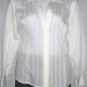PLUS SIZE BLOUSE CAREER BY RAFAELLA LONG SLEEVE SHEER WHITE 18W