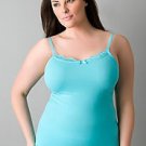 PLUS SIZE CAMISOLE LANE BRYANT CACIQUE SEAMLESS LACE TRIM BLUE