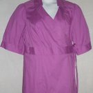 PLUS SIZE BLOUSE LANE BRYANT WRAP AROUND SHORT SLEEVE V NECK  14/16