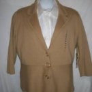 PLUS SIZE SWEATER JONES NEW YORK BUTTON FRONT COTTON 3/4 SLEEVE 2X