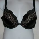Bra Cacique by Lane Bryant Plunge Underwire Embellished cups Black 40DD