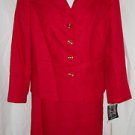 PLUS SIZE SUIT (JACKET & SKIRT) EVAN PICONE LINED KNEE LENGTH SKIRT  RED 20W