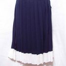 PLUS SIZE SKIRT PLEATED ANNE KLEIN NAVY BLUE AND WHITE HEM SLIP ON SIZE 0X