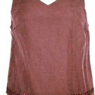 PLUS SIZE BLOUSE CASUAL SLEEVELESS JONES NEW YORK SLIP ON SIDE ZIPPER VNECK 14WP