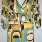 PLUS SIZE BLOUSE CASUAL BY ING 3/4 SLEEVE MULTI COLOR 1X